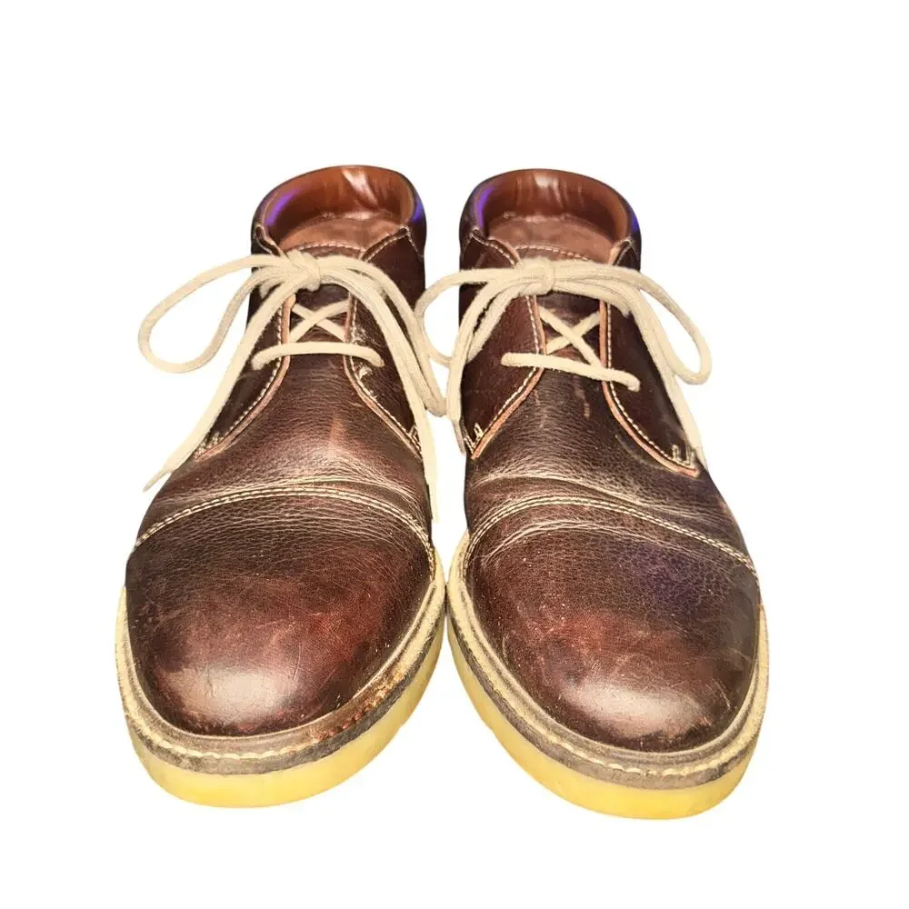 Clarks Grandin Top Chukka Boots Men's Size 10 M Brown Leather Lace Up Shoe